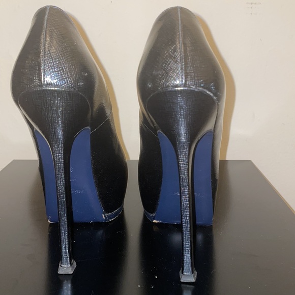 Ysl Saint Laurent navy patent pump with dust bag - Picture 6 of 8